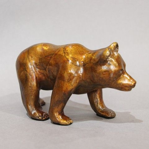 FL096 Walking Bear 3.5x6x3 $400 at Hunter Wolff Gallery